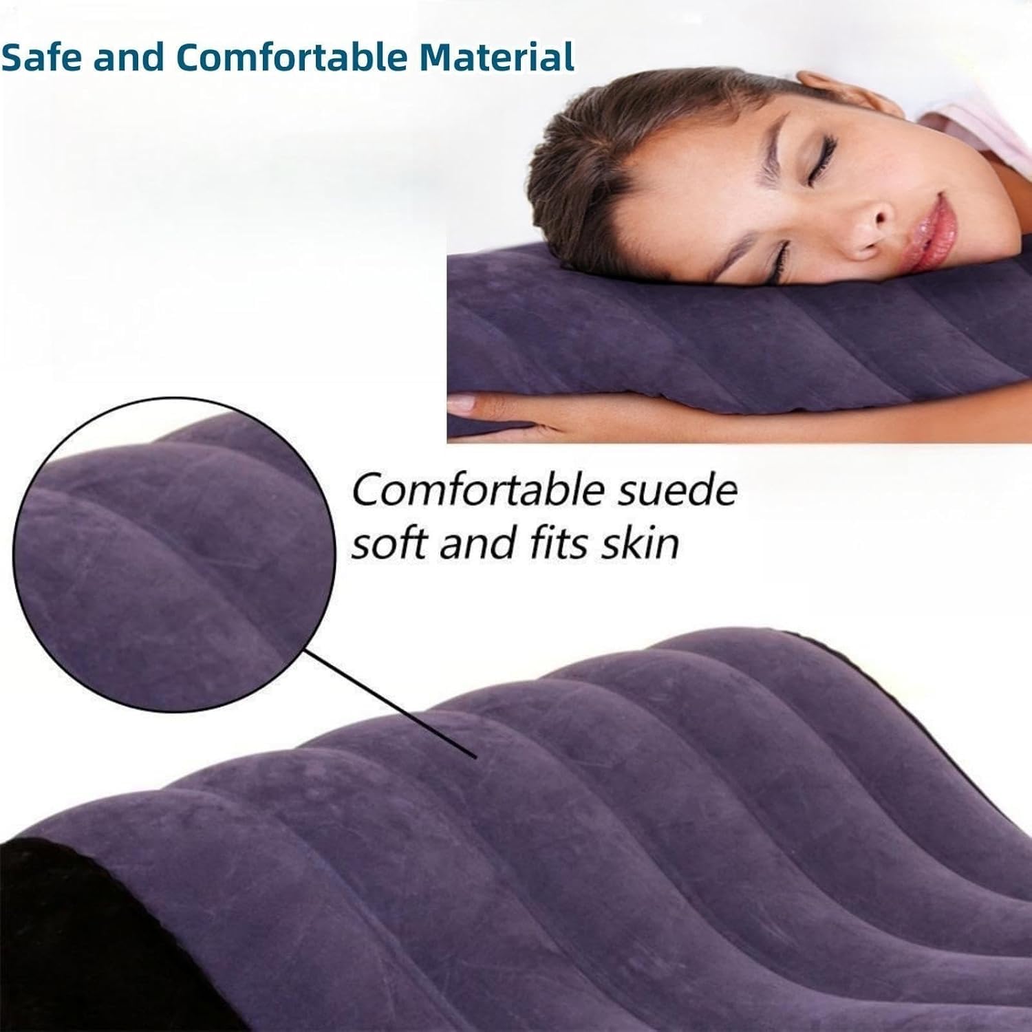 Almohada sexual inflable almohada de PVC flocado silla sexual cojín de viaje almohada mágica apoyo cuerpo almohada utilizado para el posicionamiento de parejas, posición más profunda