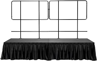 4'x8' Portable Stage Platform with 2 MyStage, 2 Railings & 2 Skirts - Performance Floor Versatile Platform Modular System Stage - DJ, Drum, Camera Stage Riser - Easy to Carry & Transport