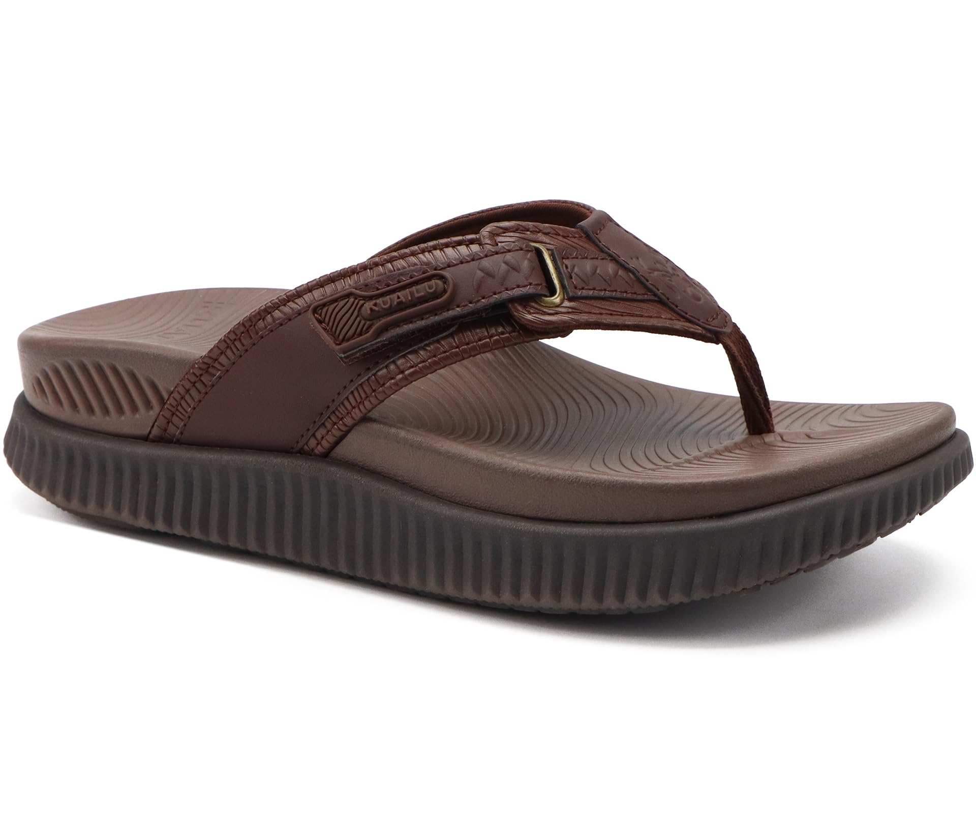 KuaiLu Womens Orthotic Cushion Flip Flops Sport Recovery Walking Sandals for Women with Comfortable Arch Support - Adjustable Flatform Slip On Indoor