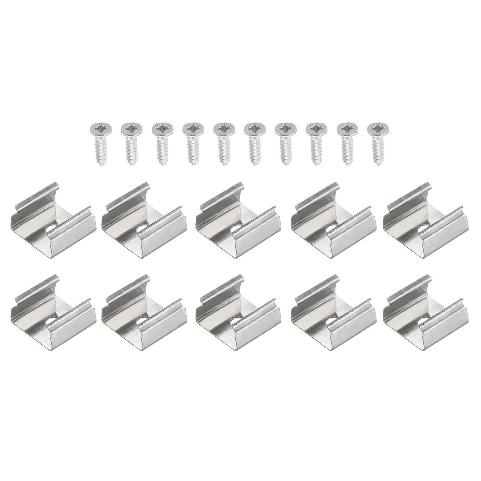 MACHSWON LED Strip Light Clips 40Pcs Mounting Bracket Fixing Clips Stainless Steel Clamp Holders with Screws for 13mm-15mm Neon RGB Light Cable Ribbon