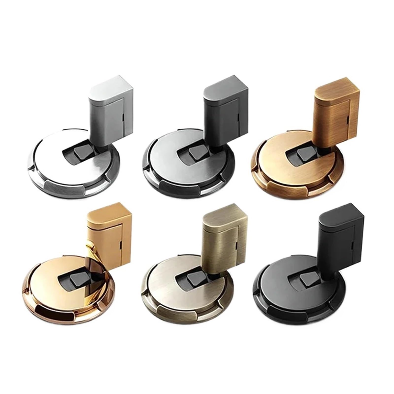 Kdhcvkz A-Bronze 1Pcs Non-Punch Door Stopper Floor Furniture Fittings Gold Black Grey Stopper For Door Windproof