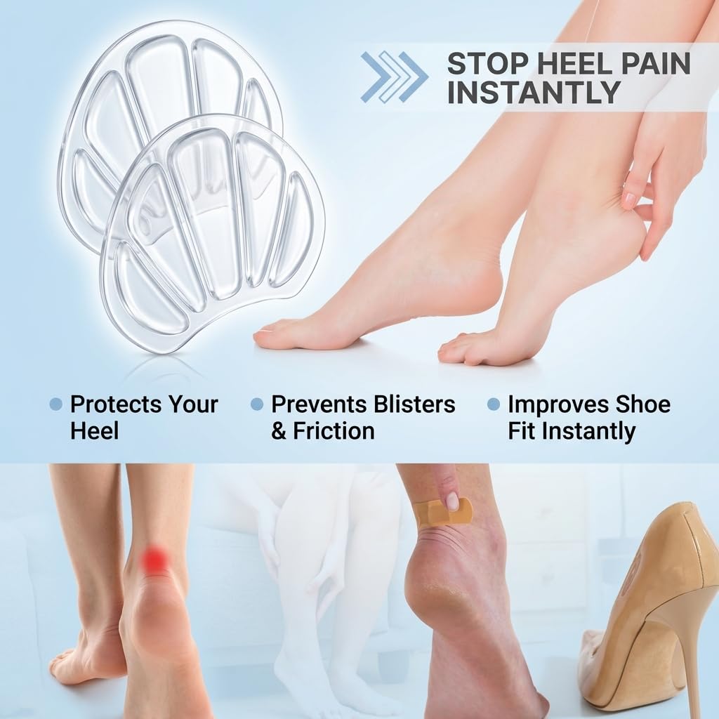3 PARES de taloneras de gel para zapatos, almohadillas autoadhesivas para talones, transparentes e invisibles, protector de talon, plantillas antideslizantes contra rozaduras y ampollas