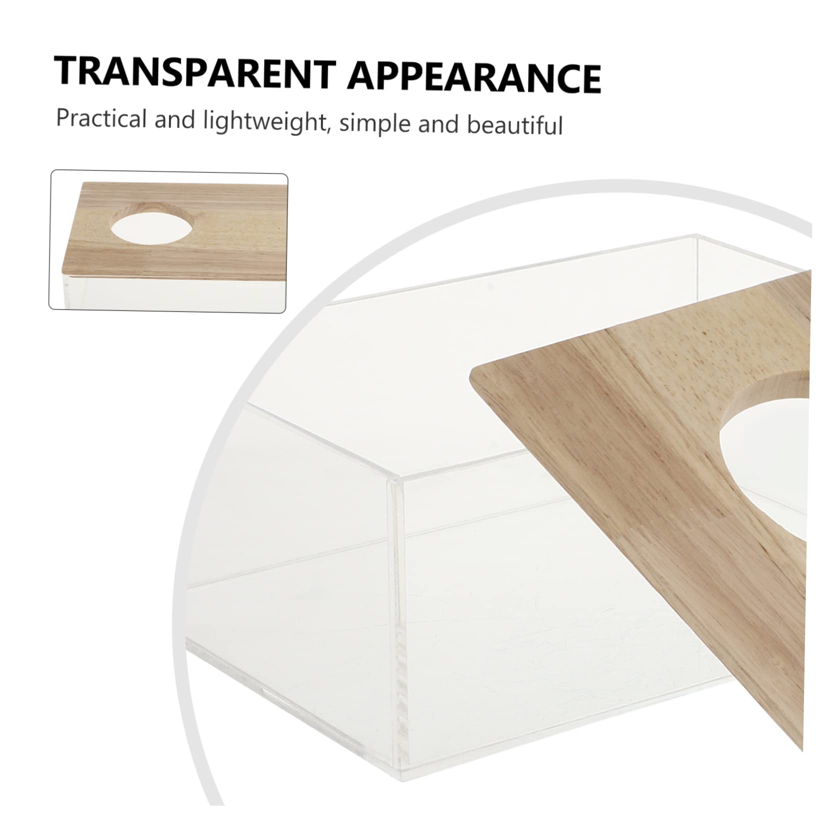 Transparentes Hamster Sandbad mit Spritzschutz, Acryl Holz, für Kleintiere