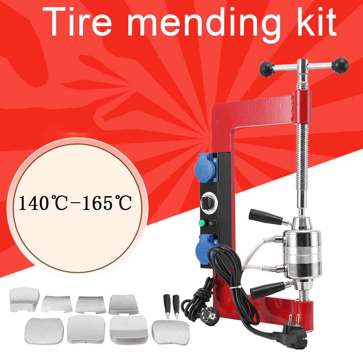 Reifen-Reparatur-Maschine, 220V 140℃-165℃ Auto Vulkanisieren Reparatur Lauffläche Schulter Seitenwand, Reifen Spread Tool Kit für Auto LKW