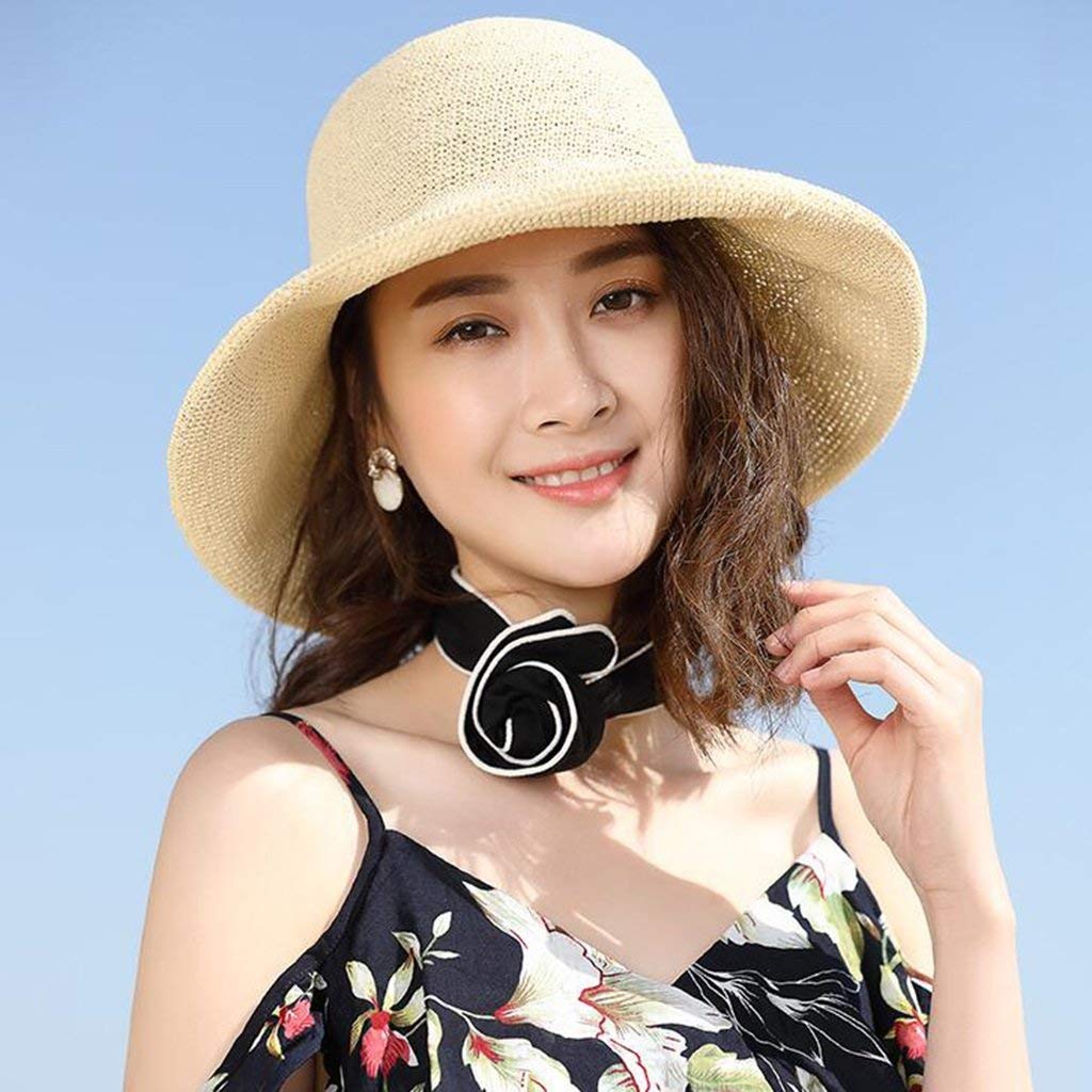MU Viaje al Aire Libre Sombreros para el Sol Sombrero de Paja Entre Padres e Hijos Sombrero de Playa de Verano Gorra pequeña y Fresca de protección Solar