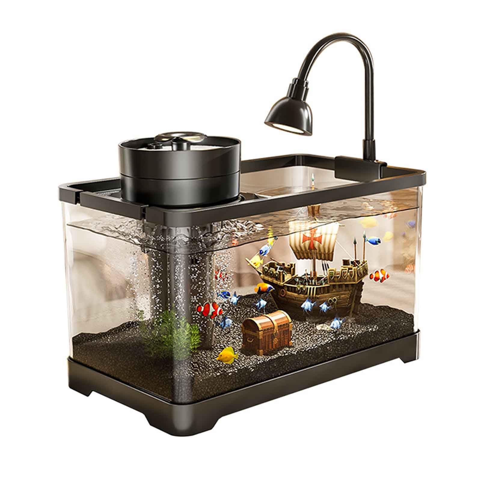 Turtle Fish Tank Acquario Turtle Tank Acquario Per Tartarughe Giovani Acquario Per Pesci Tropicali Completo Di Accessori Filtro Luce Per Tartarughe Giovani, Gamberi, Granchi, Anfibi, Rettili(L)