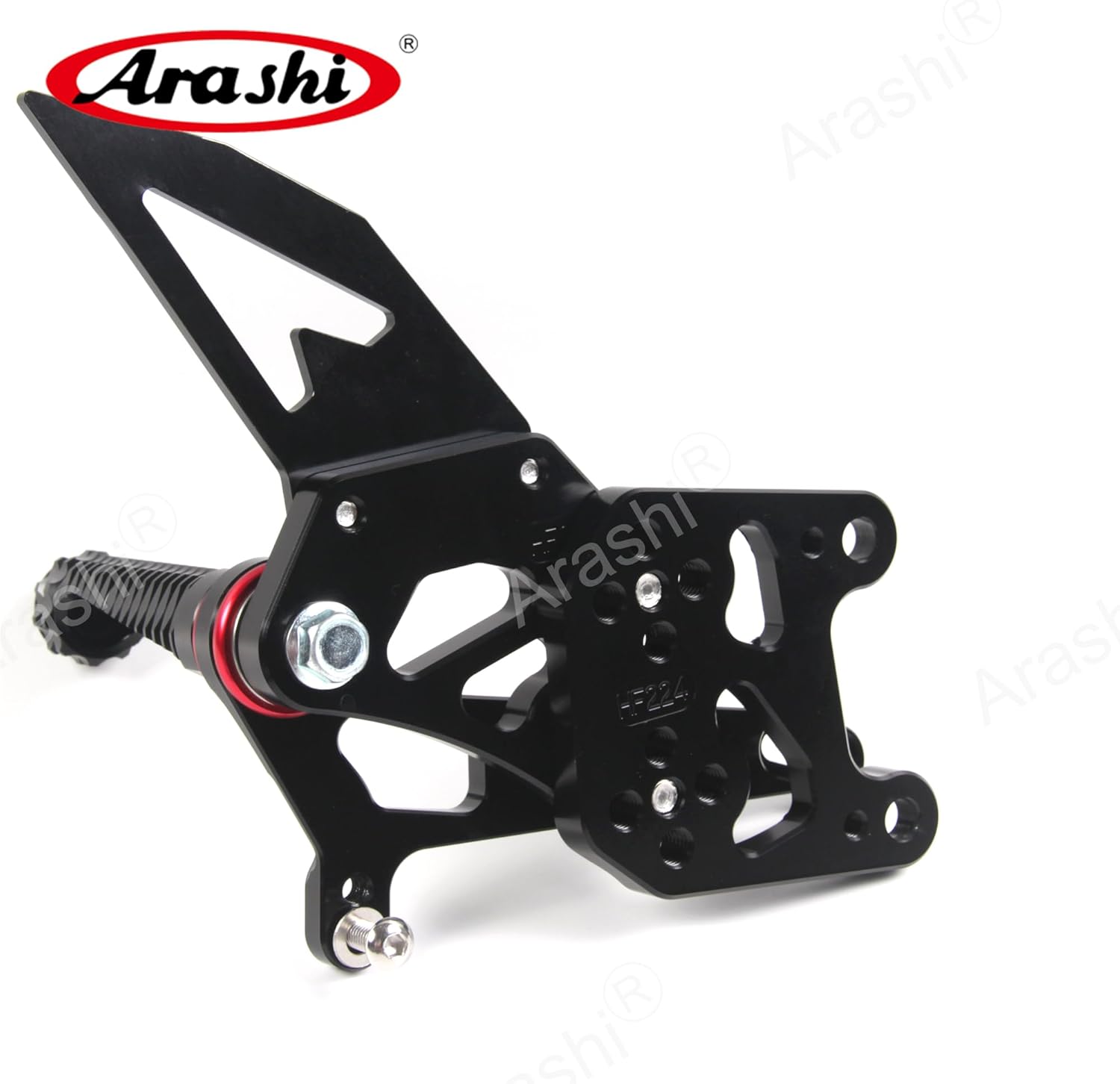 Arashi Version 2.0 Adjustable Rearsets for Honda CBR600RR 2007-2008, Black