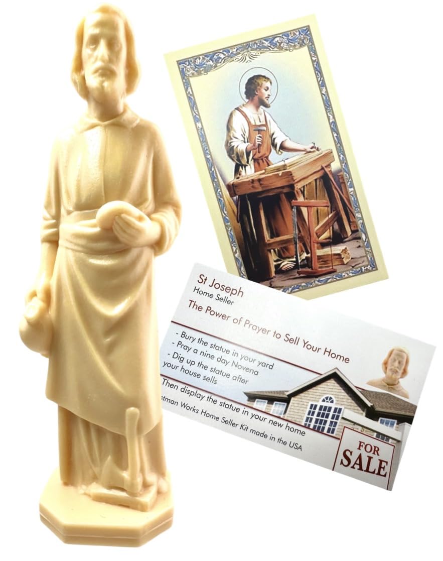 Westmon Works St Joseph Statue for Selling Homes with USA Made Complete Catholic Home Selling Kit with Novena Prayer & Instructions
