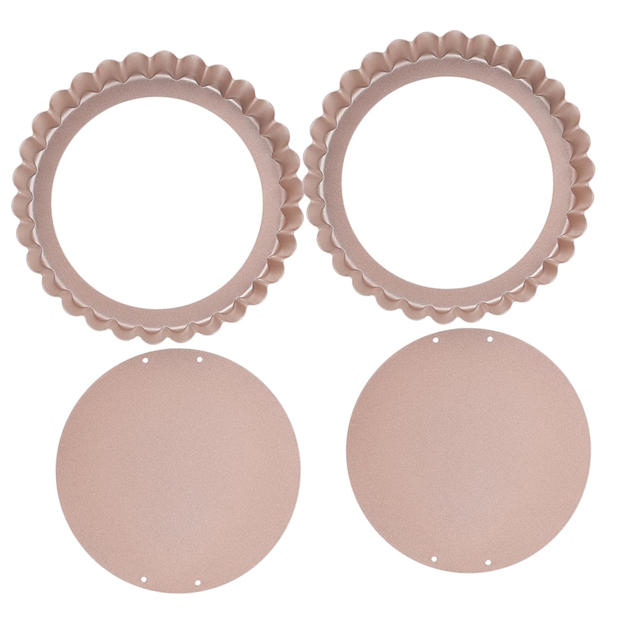 STOBAZA 2Pcs Non Stick Tart Molds for Baking Removable Bottom Quiche Pan Molds Baking Tray for Home Kitchen Use