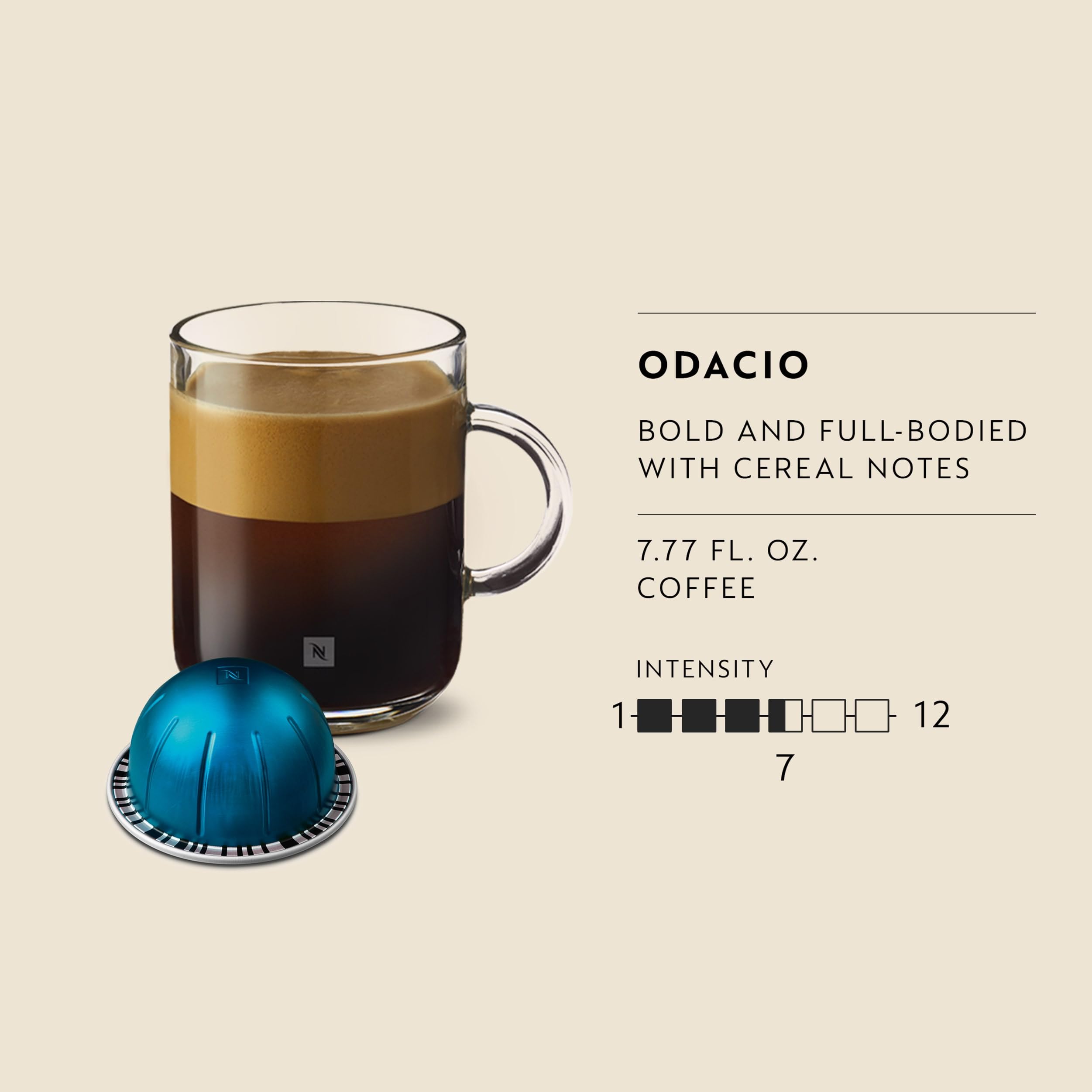 Nespresso Capsules VertuoLine, Odacio, Dark Roast Coffee, 30 Count Coffee Pods, Brews 7.8oz