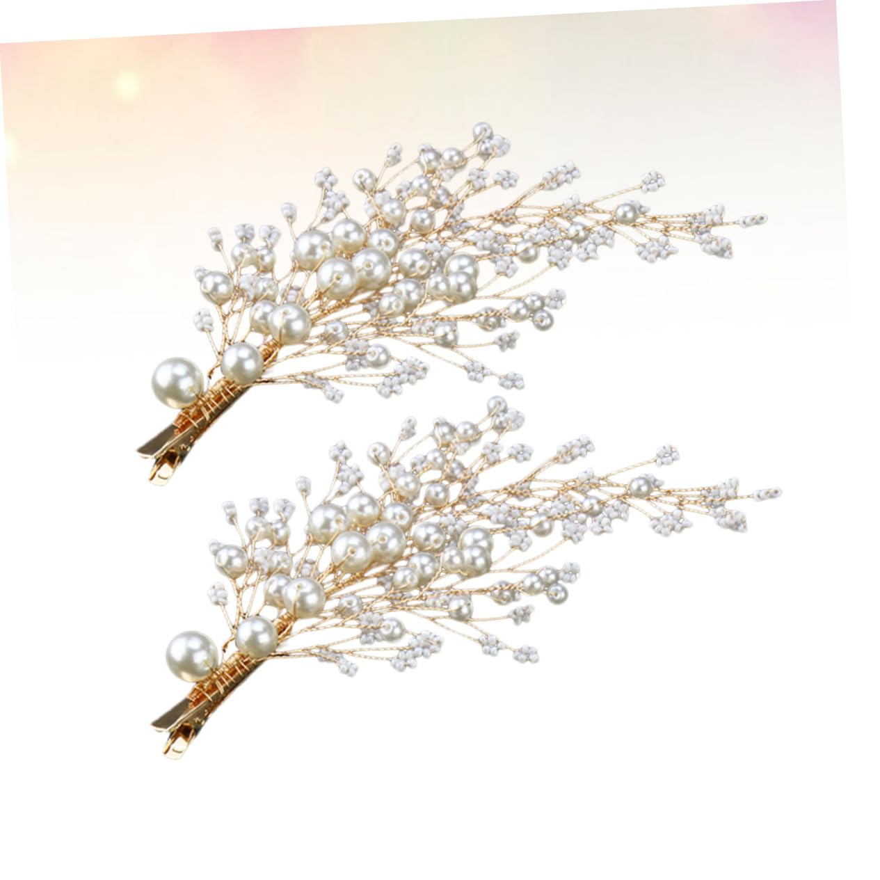 VICASKY 3 Bijoux Cheveux Mariage Perles Dorées Épingles à Cheveux Tresse Élégantes Accessoires Coiffure Mariée pour Voile et Cérémonie et Durables