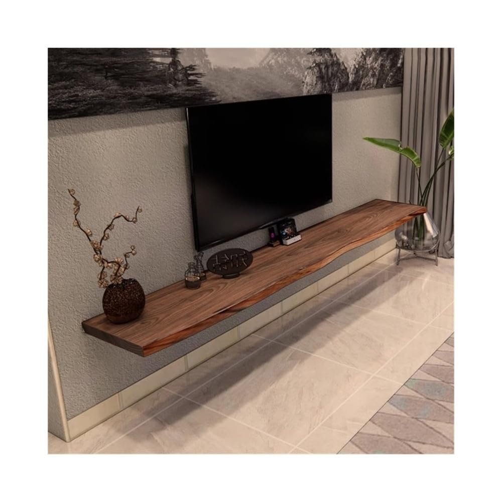 Soporte de TV de pared Estantes flotantes debajo de televisores, estantería de pared estable de madera de pino, almacenamiento de pared estilo granja rústica for sala de estar, dormitorio, estudio Con