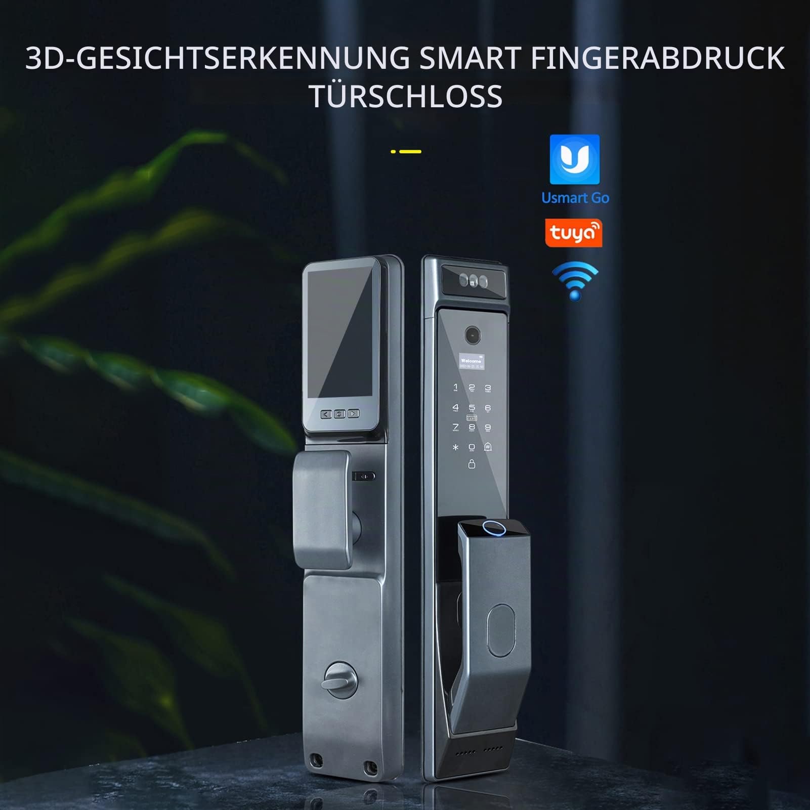 Irfora Fingerabdruck-Türschloss Smart Face Recognition APP Unlock 6 Unlocked Ways Locking Unlocking Automatic for Homes Apartments