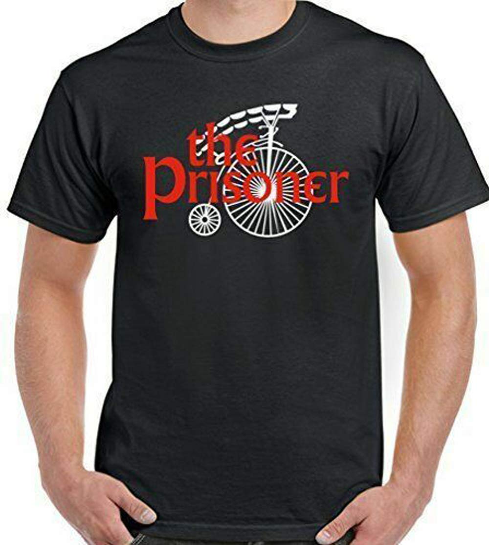 kankun The Prisoner T-Shirt Mens Retro TV Programme Show Top Tee Program Black