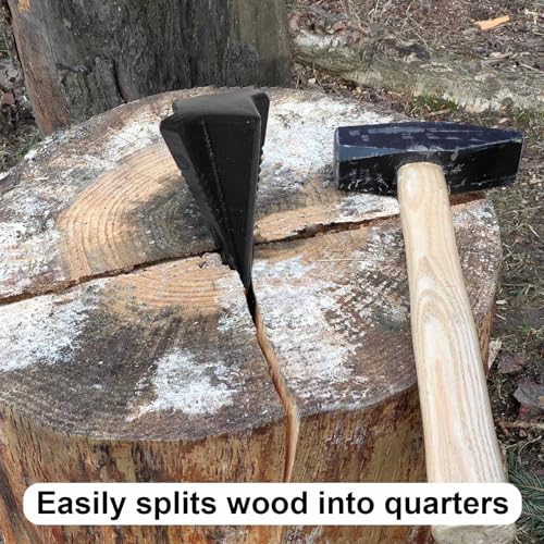 5 Lbs 1 Pcs Wood Splitting Wedges Manual Log Splitter, Black - Image 3