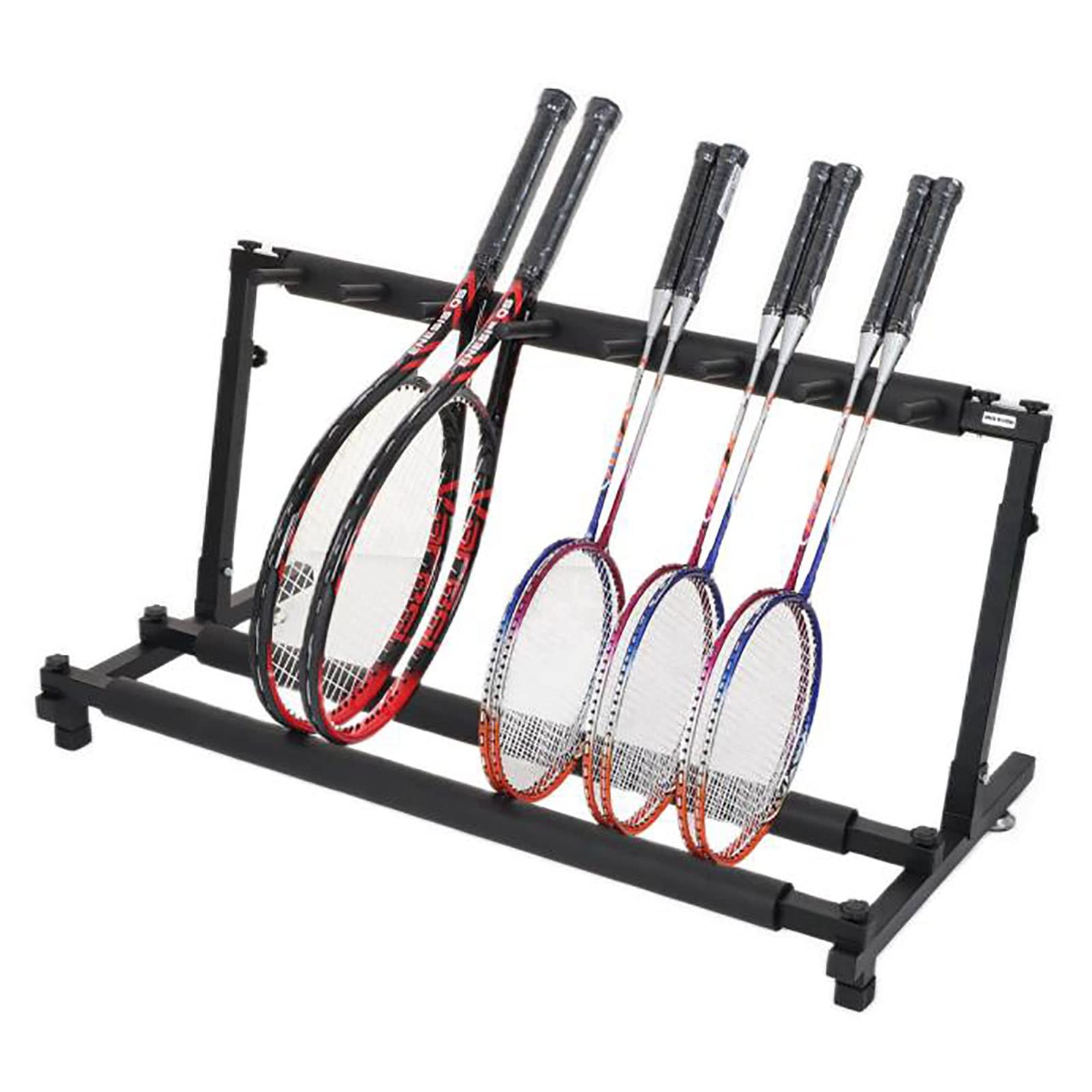 Generico Supporto per Racchetta da Badminton, Supporto per Pallina Sportiva, Supporto per Racchetta da Tennis Pieghevole Resistente, Supporto Verticale in Metallo Nero per Chitarra, per casa, Ufficio
