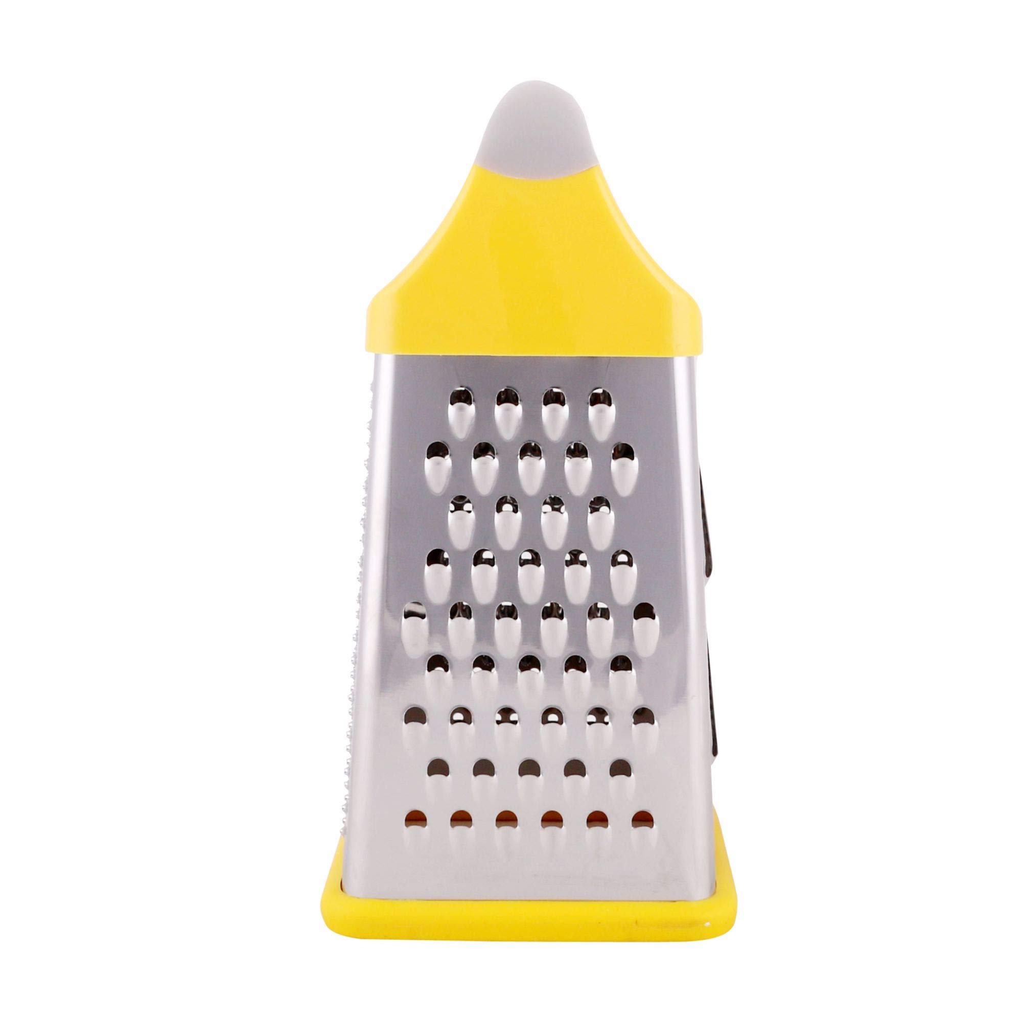CLASSY TOUCH Stainless Steel, Silicone 4-in-1 Grater With Container, Yellow