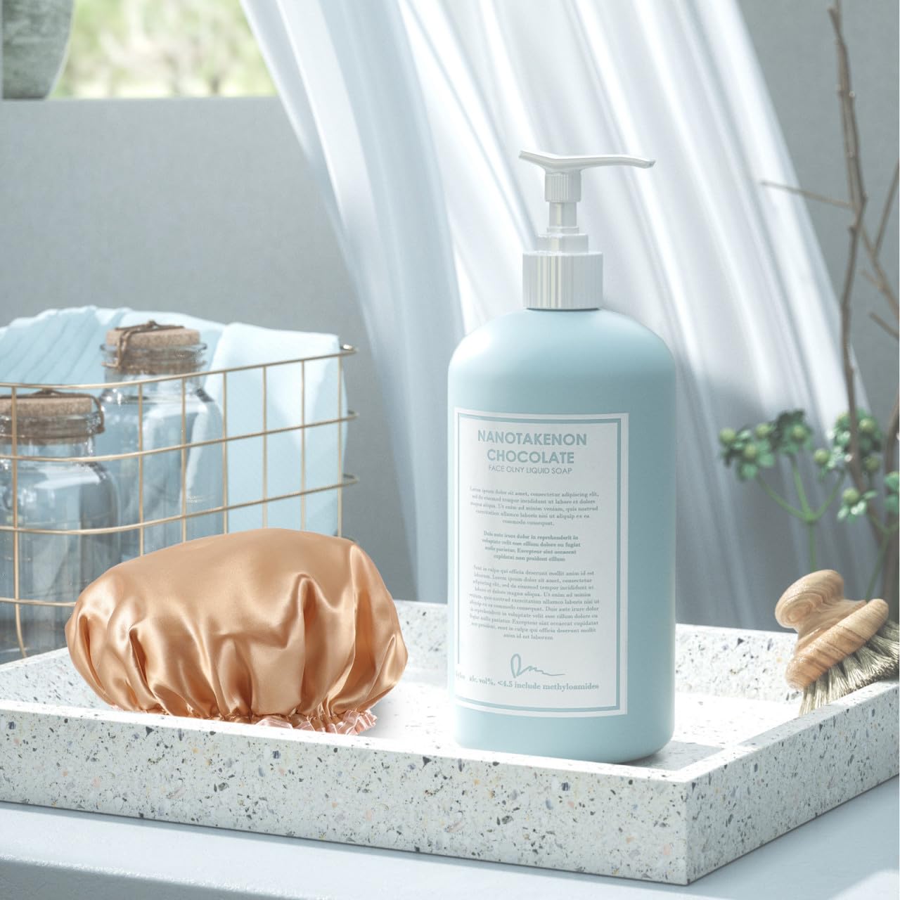 Healeved 4piezas Gorro De Ducha Para Mujeres Gorro De Baño Reutilizable Banda Elástica Capucha De Ducha Transpirable Para Pelo Para Sauna y Spa Color Champán