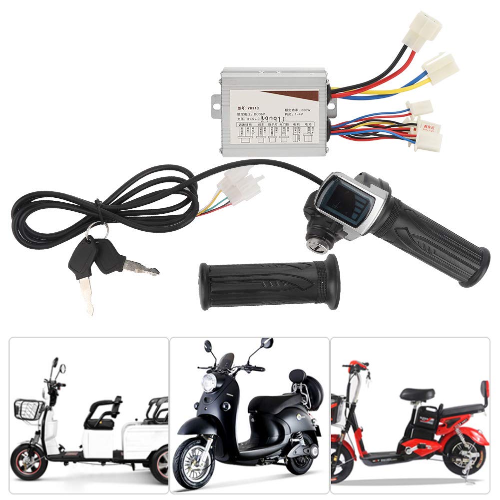 Dilwe Poignée D'accélérateur électrique 36V 350W avec Accessoire de Contrôleur de Verrouillage, Vélos électriques et Pièces de Rechange