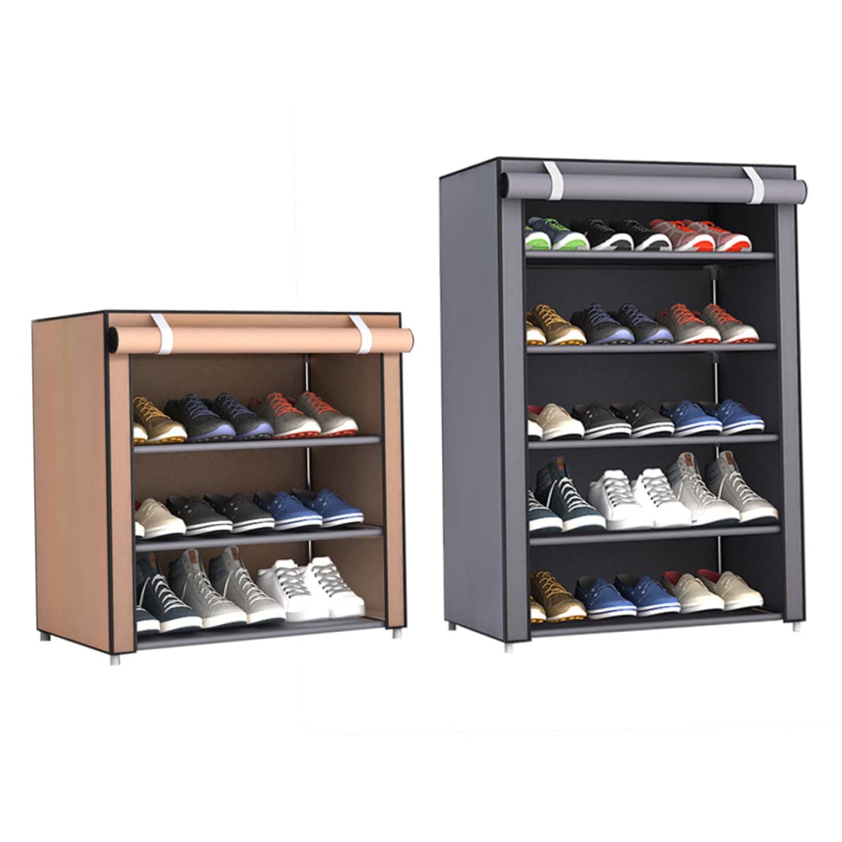 Schuhständer staubdichtes schweres 6 -schichtiger wasserdichtes waschbarer Schuhspeicher Erhöhter minimalistischer schockdes Organizer für Flur Wohnzimmer grau