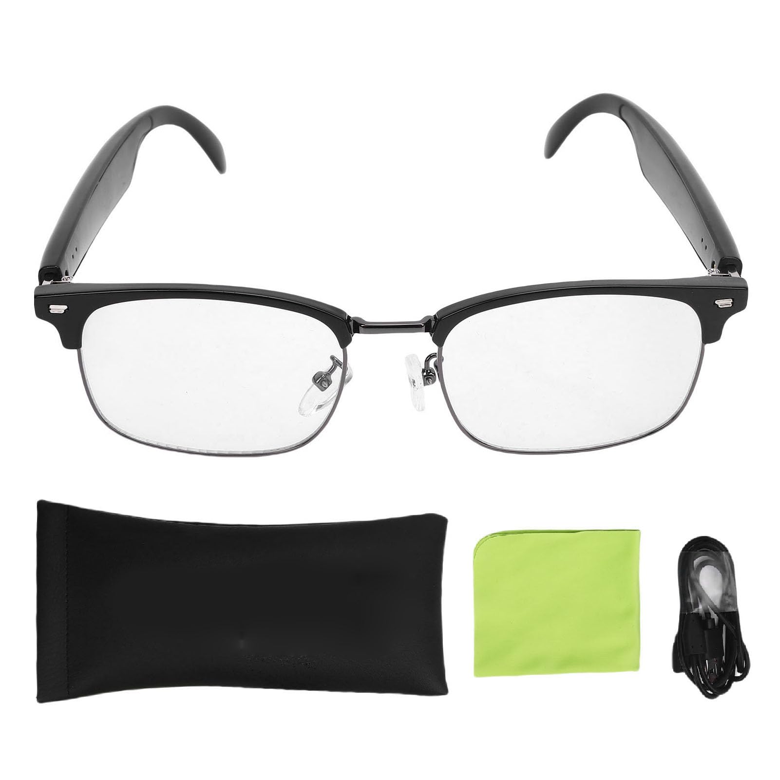 XUMIUZIY Smart Bluetooth Glasses, Blue Light Wireless Sunglasses, Built in Mic & Speakers, Touch & AI Voice Control, for Phones Photo Taking & Video Recording