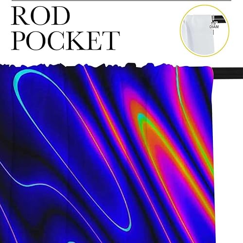 Miniatura 9 de WHYATT Colección de decoraciones hawaianas, cortinas opacas para sala de estar, paneles de cortina opaca para puerta, 55 pulgadas de ancho por 45