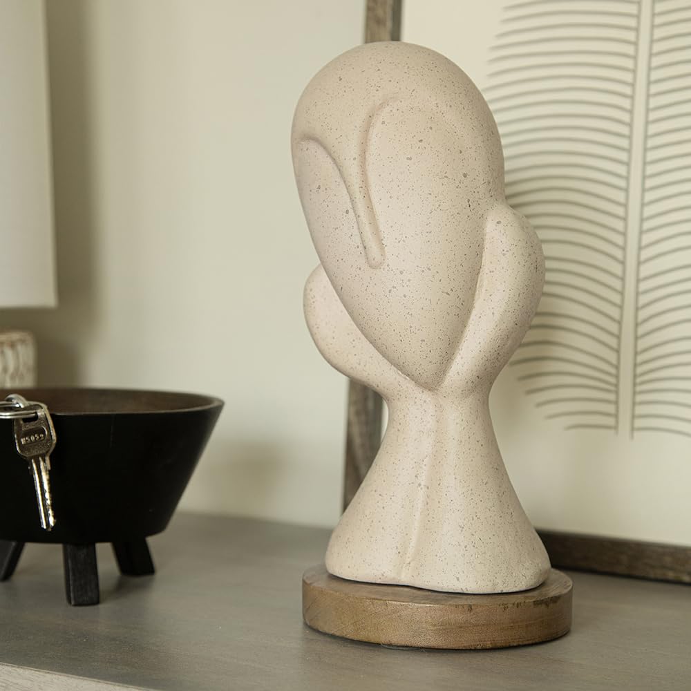 Sponsored Ad - Ellementry Spellbound Face Ecomix Sculpture 27 cm Tall, Home Décor Showpiece Figurine for Living Room & Office, Modern Asthetic Tabletop Decorative Accent, Unique Gift Item for Shelf Decoration