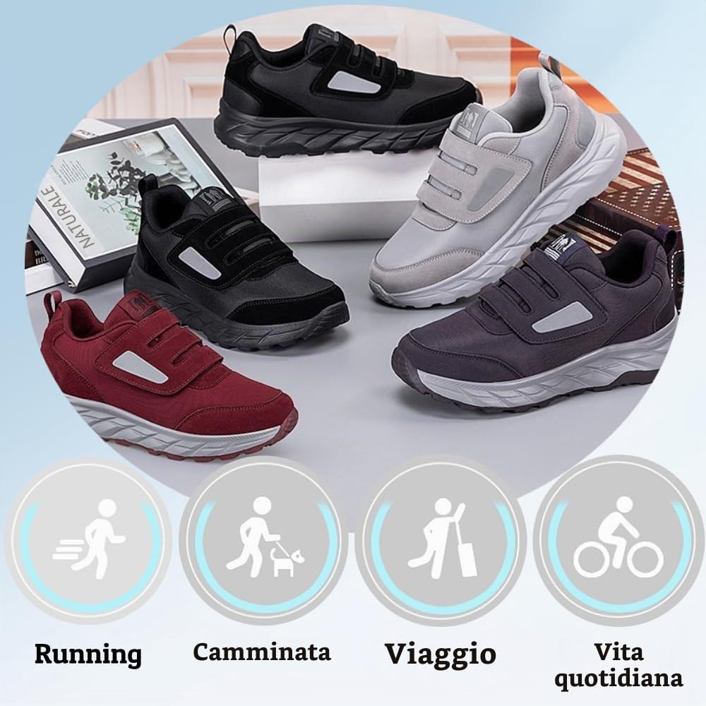 Scarpe per Diabetici Uomo Scarpe per Diabetici Donna Extra Larghe Pantofole Uomo Ortopediche Senza Lacci Sneaker