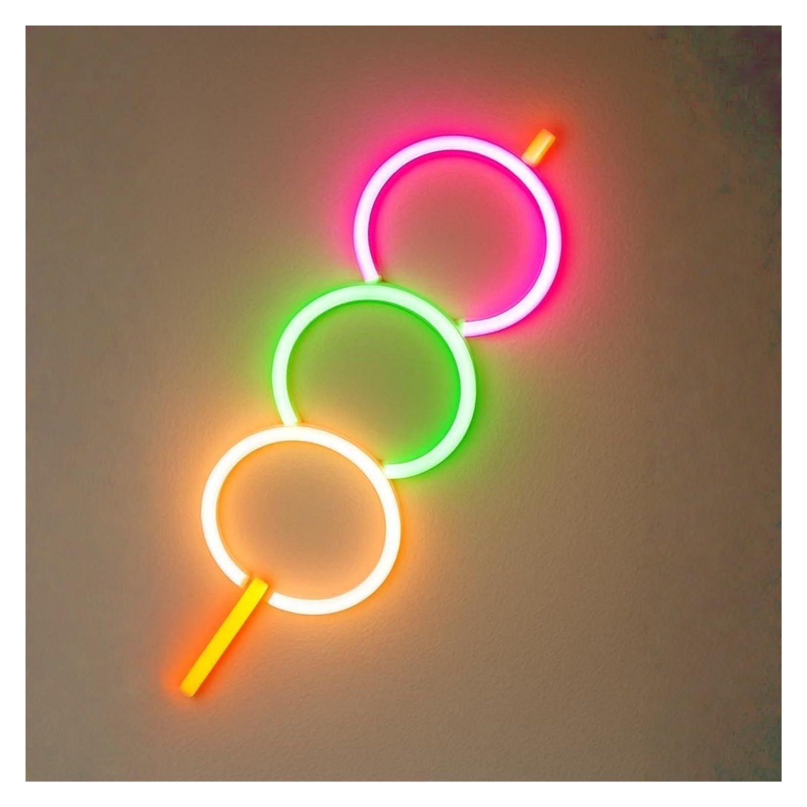 RONGCH Hanging Art Signs Dango Neon Sign LED Light for Restaurant Japanese Dessert Cafe Dim Sum Shop Business Open Decor Dimmable USB Powered Lamp 38cm