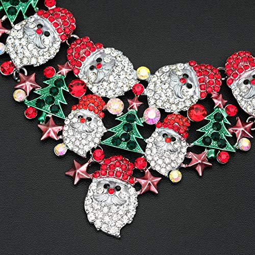 Luxury Statement Bib Necklace Earrings Santa Claus Christmas Element Party Costume Jewelry Set Xmas Gift for Women4