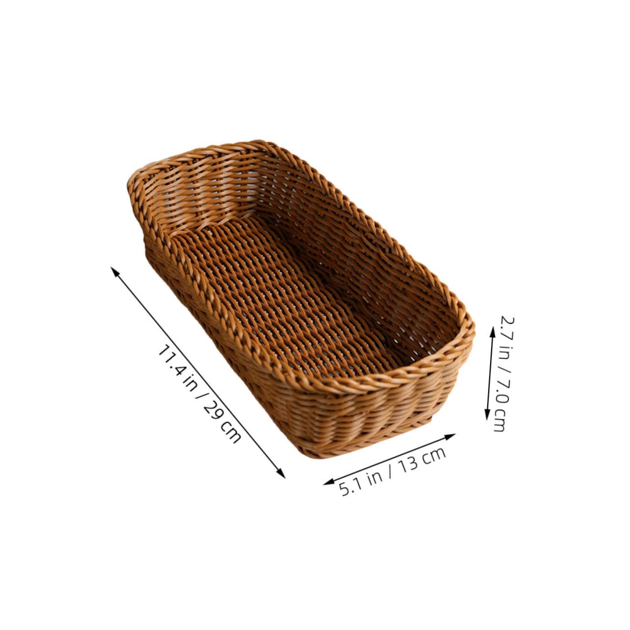 4 Piezas Cesta de Almacenamiento Woven para Cubiertos y Utensilios Organizador de Rattan Artificial para Cocina y Comedor