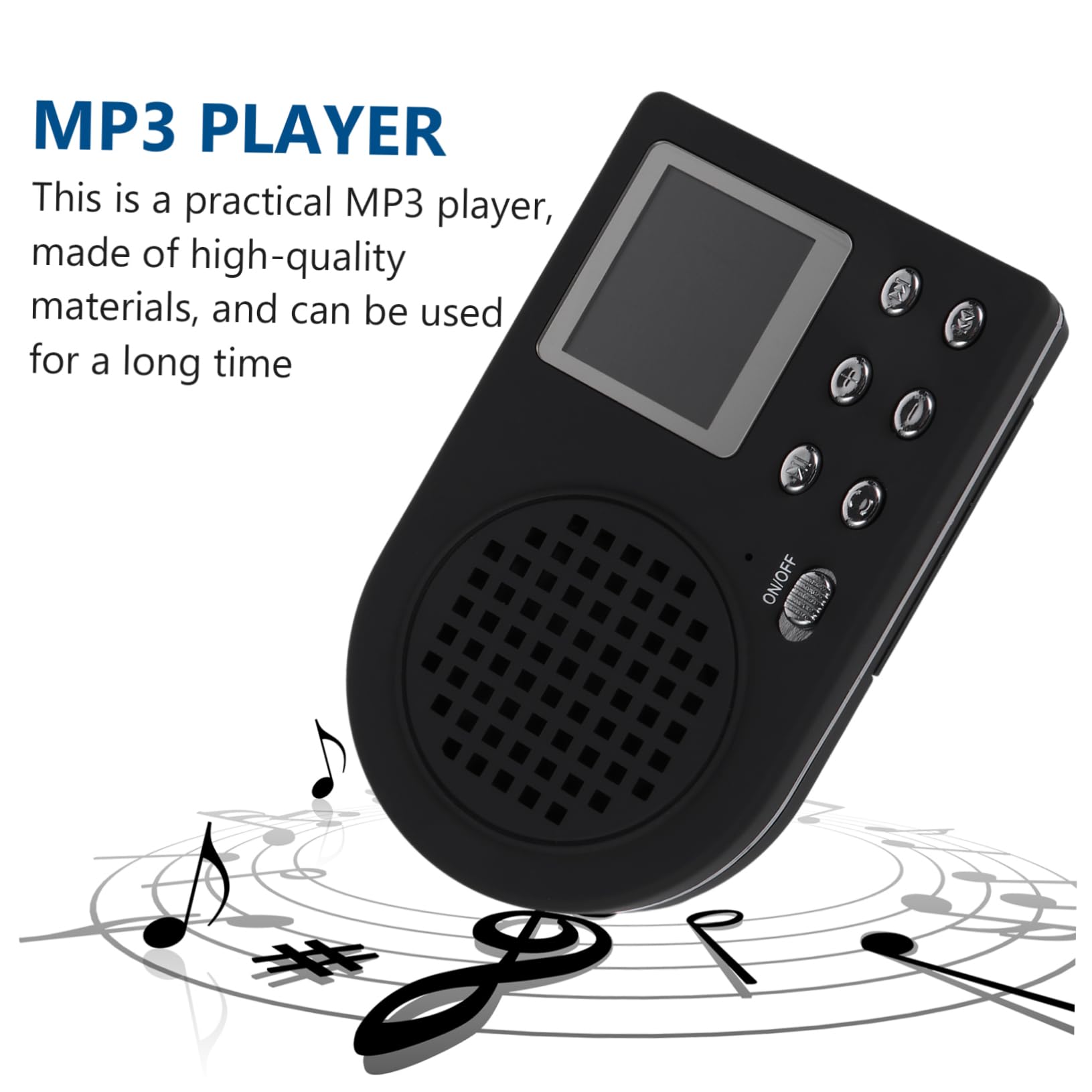 Veemoon Lettore Musicale Portatile Mp3 Nero con Design a Clip Appesa in Plastica, Cavo USB Incluso, come Regalo per Famiglia e Amici