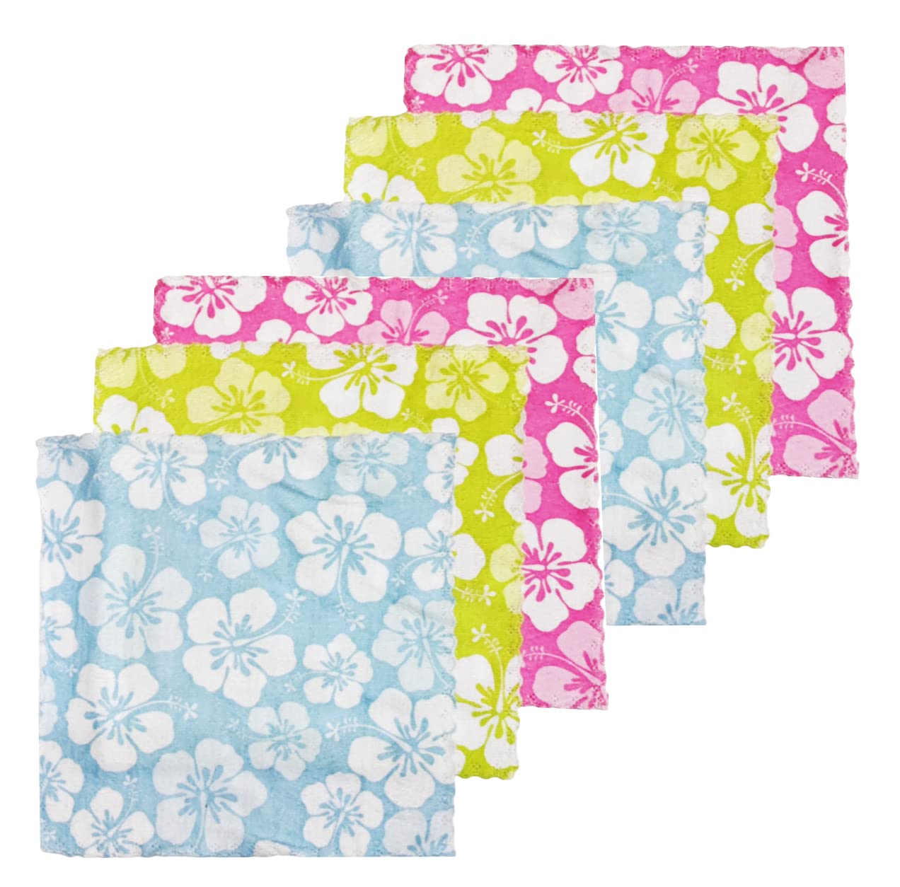 Myynti Cotton Cute Hand Towel Set Handkerchief Face Hankies for Women and Girls Multicolor Multi-Design 6 PCS