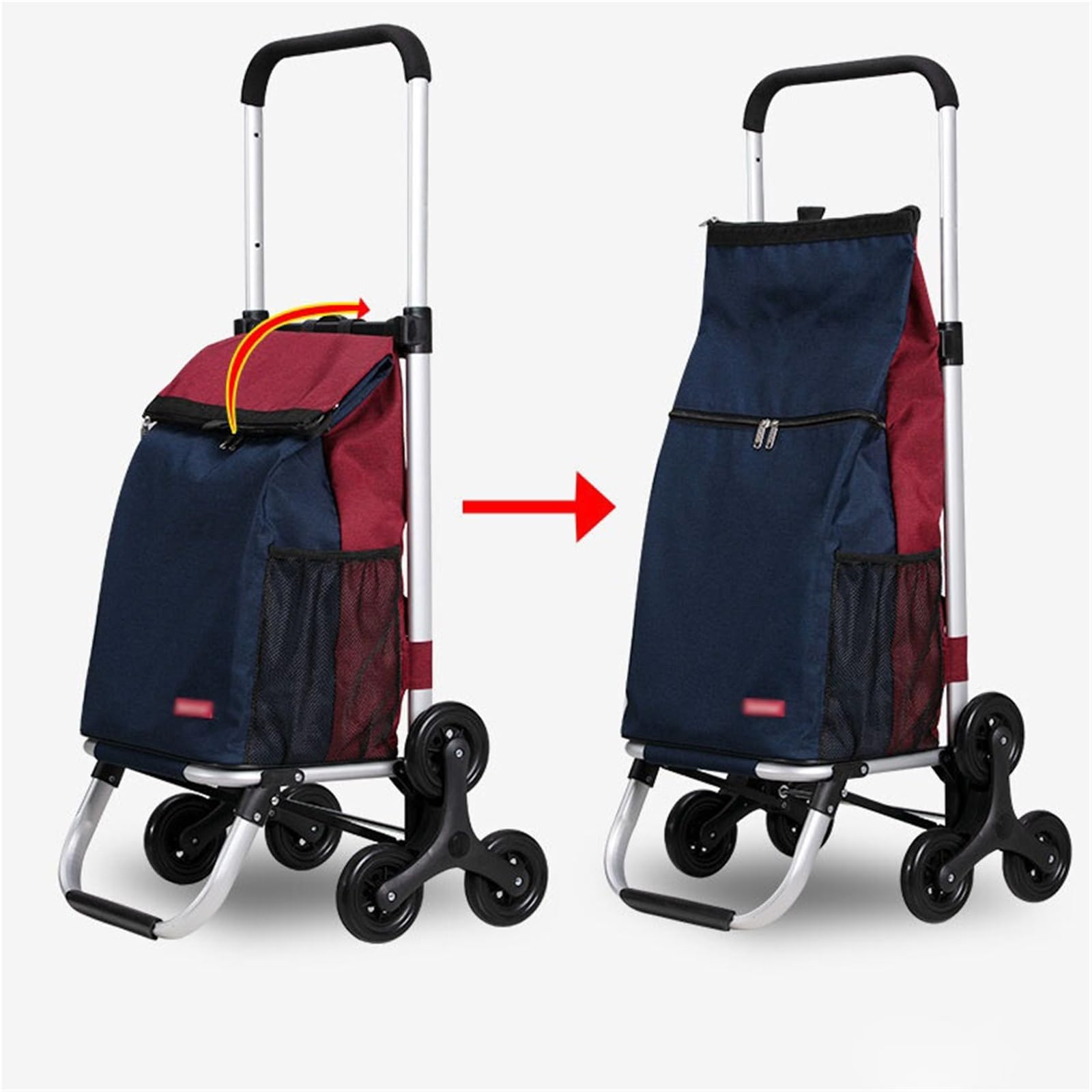 Schwerlast-Klappkarre Zusammenklappbarer Handwagen mit Rädern for Treppensteigen zu Hause Paletten- und Transport auf Rädern(Blue)
