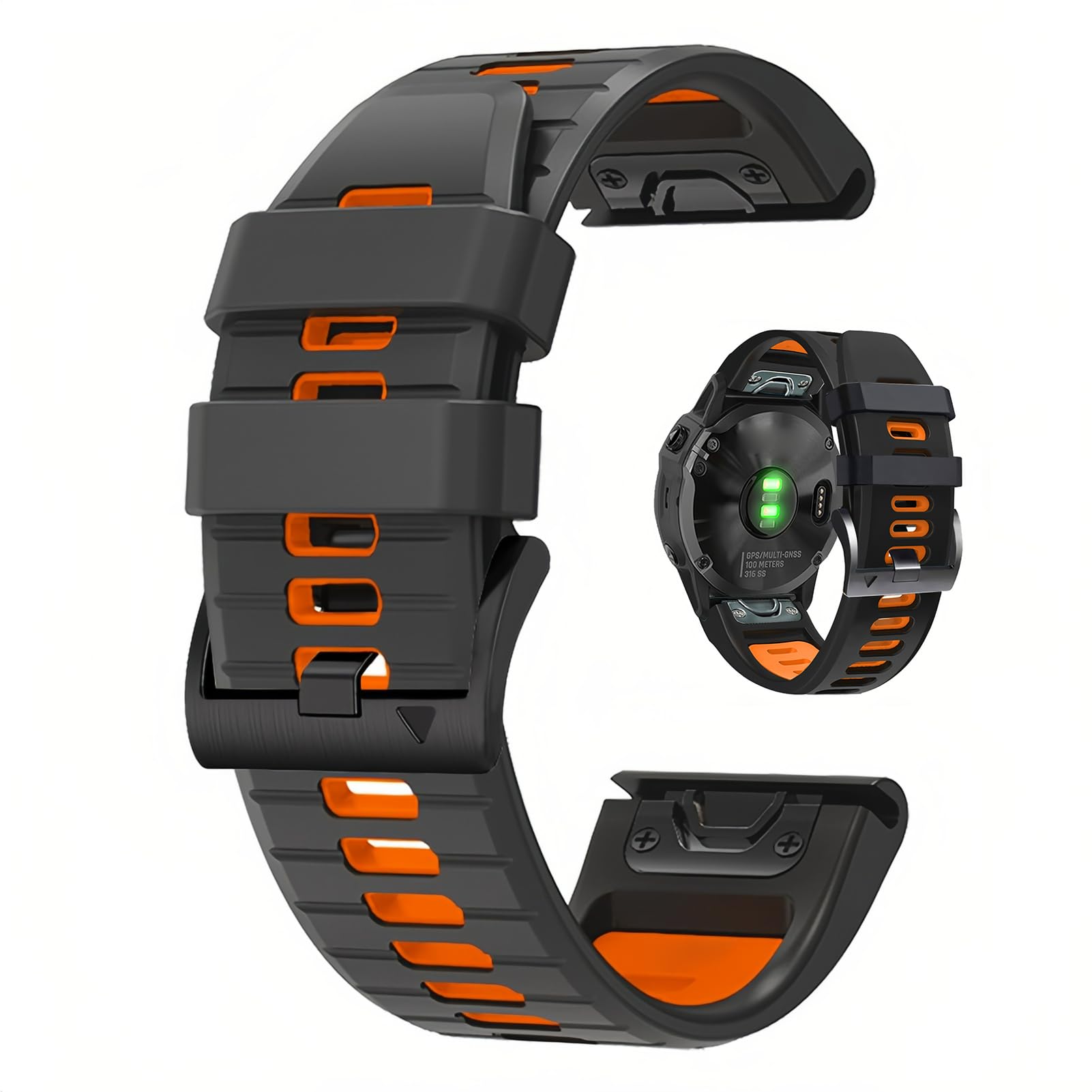 For Garmin Fenix 7x 6x Pro Strap 26mm Silicone Quick Fit Watch Strap for  Garmin Fenix 51mm/Fenix 7X Pro/Fenix 7X/Fenix 6X/Fenix 6X Pro/Fenix