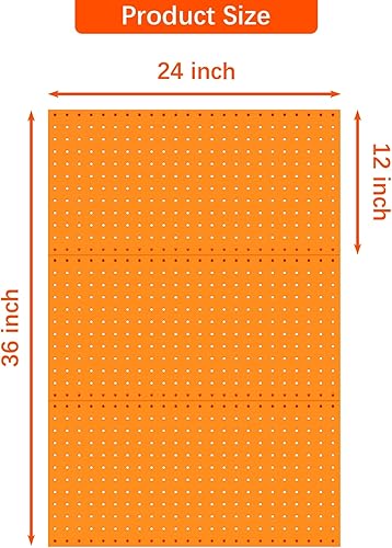 Miniatura 3 de TORACK 3 paneles de metal para pared, garaje, herramientas utilitarias, sistema de almacenamiento de tablero de clavijas para banco de trabajo,