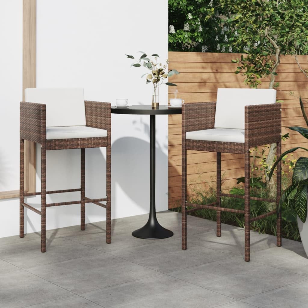 Tabourets de bar en résine marron pour vos apéritifs et moments de détente au balcon