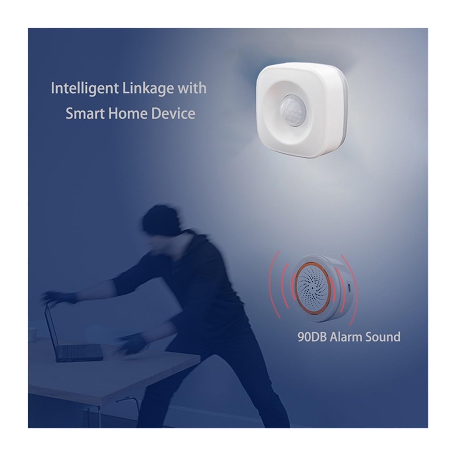 Detector De Sensor Movimiento, Alarma, Aplicación, Inalám Brico Seguridad For El Hogar, Detección Del Cuerpo Humano para Apartamento(WiFi)