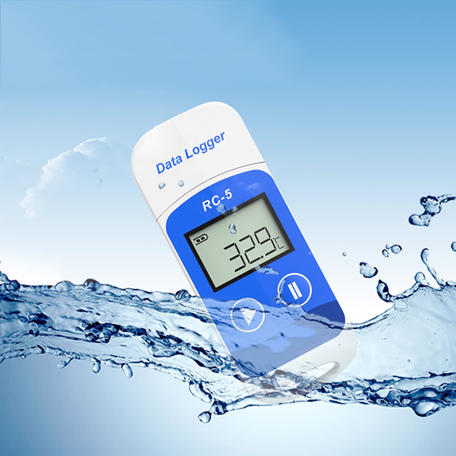 Cyfrowy Rejestrator Danych Temperatury, Wielofunkcyjny Rejestrator Temperatury Z Wyświetlaczem LCD, -30°C~70°C Zakres Temperatur I Pojemność Danych 32000, Dla Logistyki I Transportu