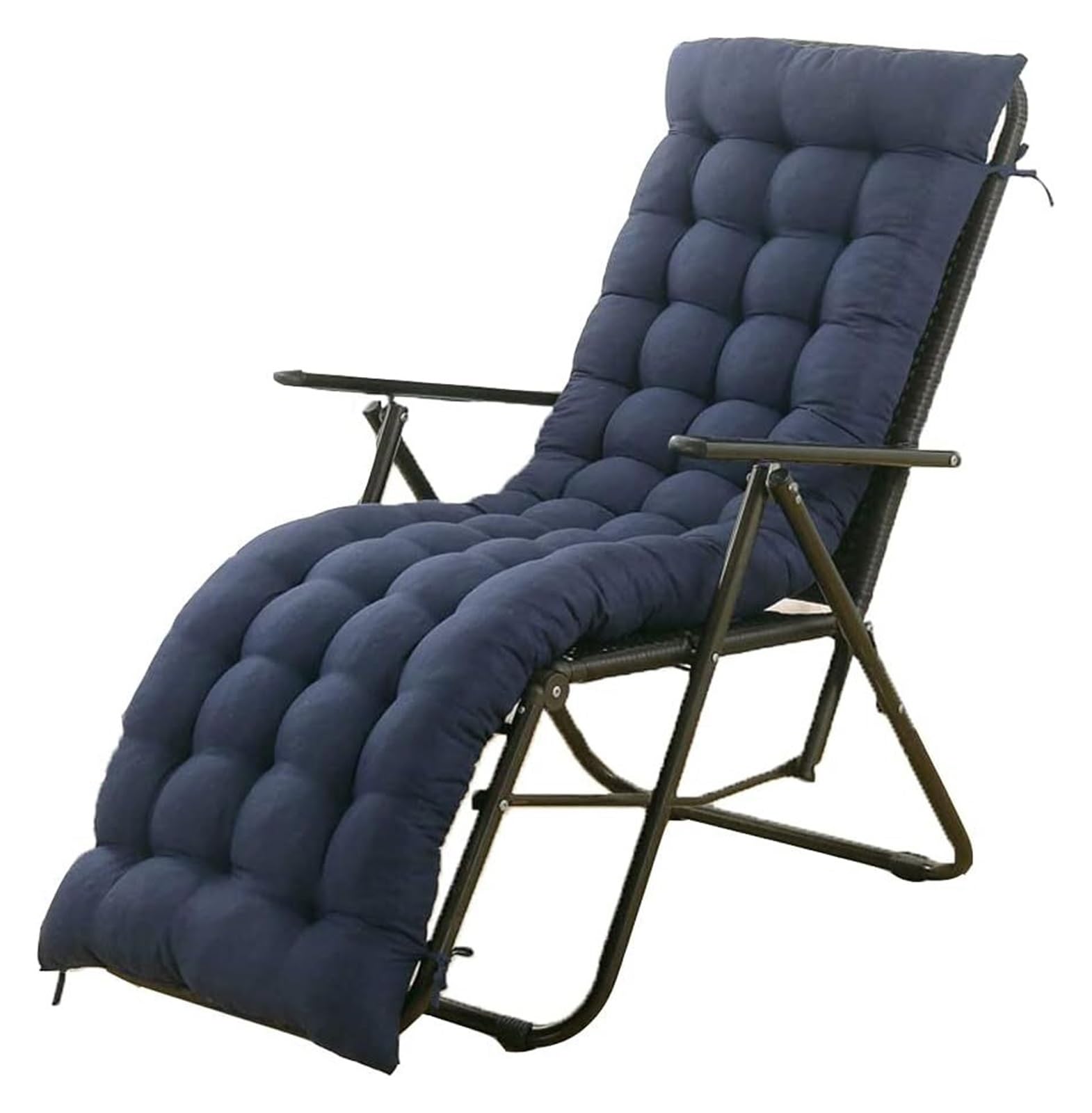 QAUUCP Bench Pad Cushion Sun Lounger Chair Cushions, Patio Chaise Outdoor Mattress Recliner Quilted Thick Padded Seat Cushion Reclining(Blue)