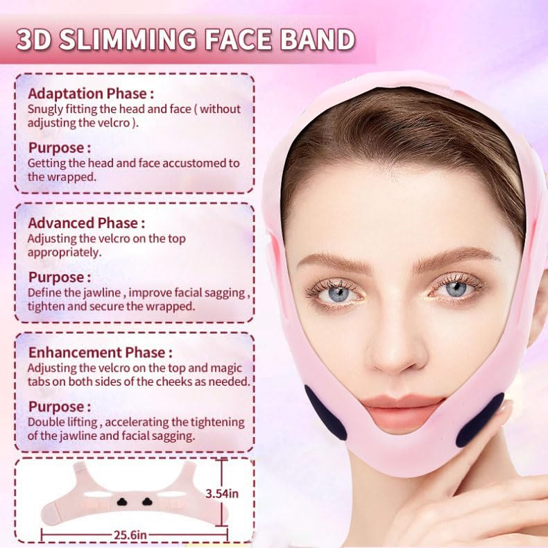 Double Chin Reducer,Chin Strap for Double Chin for Women, Face Lift Tape Improve Double Chin,23-27 Inches Upgrated V-silicone Soft Silicone Chin Strap - Image 4
