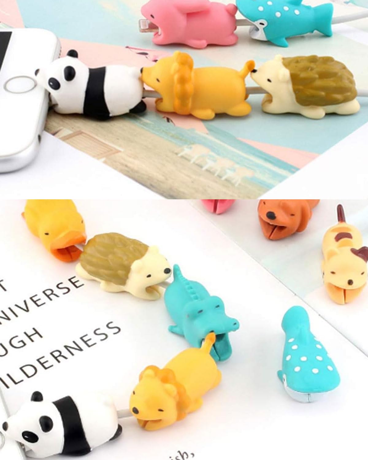 6pcs Cable Protector, Copertura Protettiva per Cavi Dati Animali, Protezione per Cavo per Morso per Cavo, Adatto per la Maggior Parte Delle Linee Dati per Telefono Cellulare