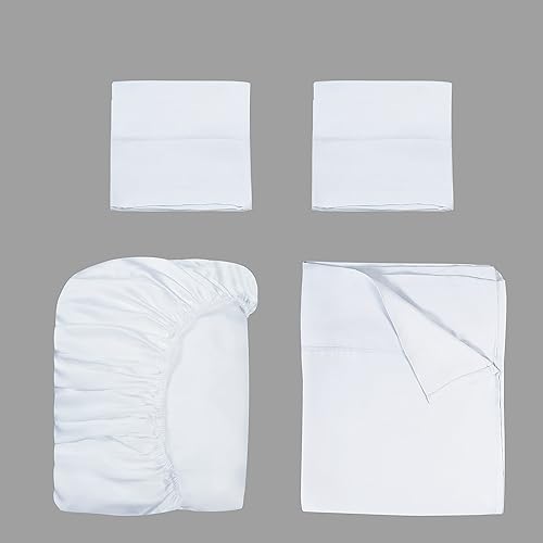 Miniatura 8 de Juego de sábanas de 100 % bambú de 4 piezas, 4 piezas, 400 hilos, 100% bambú, frescas, transpirables, suaves y sedosas en tejido satén para