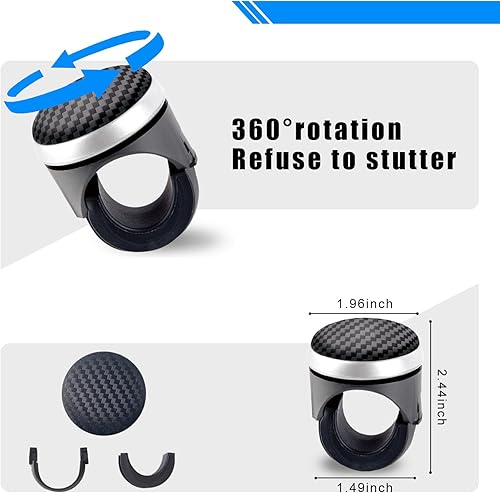 Miniatura 3 de 1 rueda giratoria para volante, bola giratoria para volante de vehículo, accesorios para volante de automóvil, tractor, camiones, barcos,