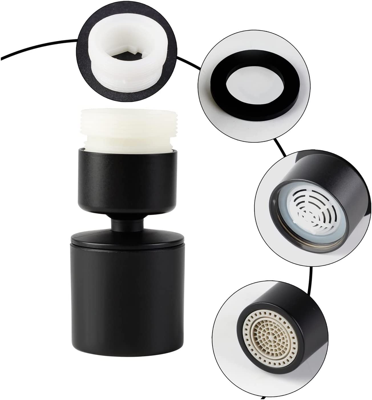 Perlator do kranu Adapter do kranu Aerator do kranu Aerator do kranu, obrotowy perlator zlewu kuchennego Regulowane ciśnienie Głowica kranowa Oszczędzająca wodę Adapter dyszy do baterii prysznicowej d