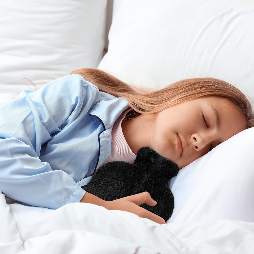 Mizikuu Bouillotte 2L Avec Housse Peluche - Bouteille D'Eau Chaude Douce Pour Soulager Douleurs