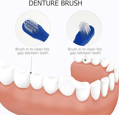Miniatura 2 de 2 unids cepillo de dos caras cepillo de limpieza cepillos de dientes cepillo de dientes para falsos cepillos de limpieza falsos tabletas Set ambos