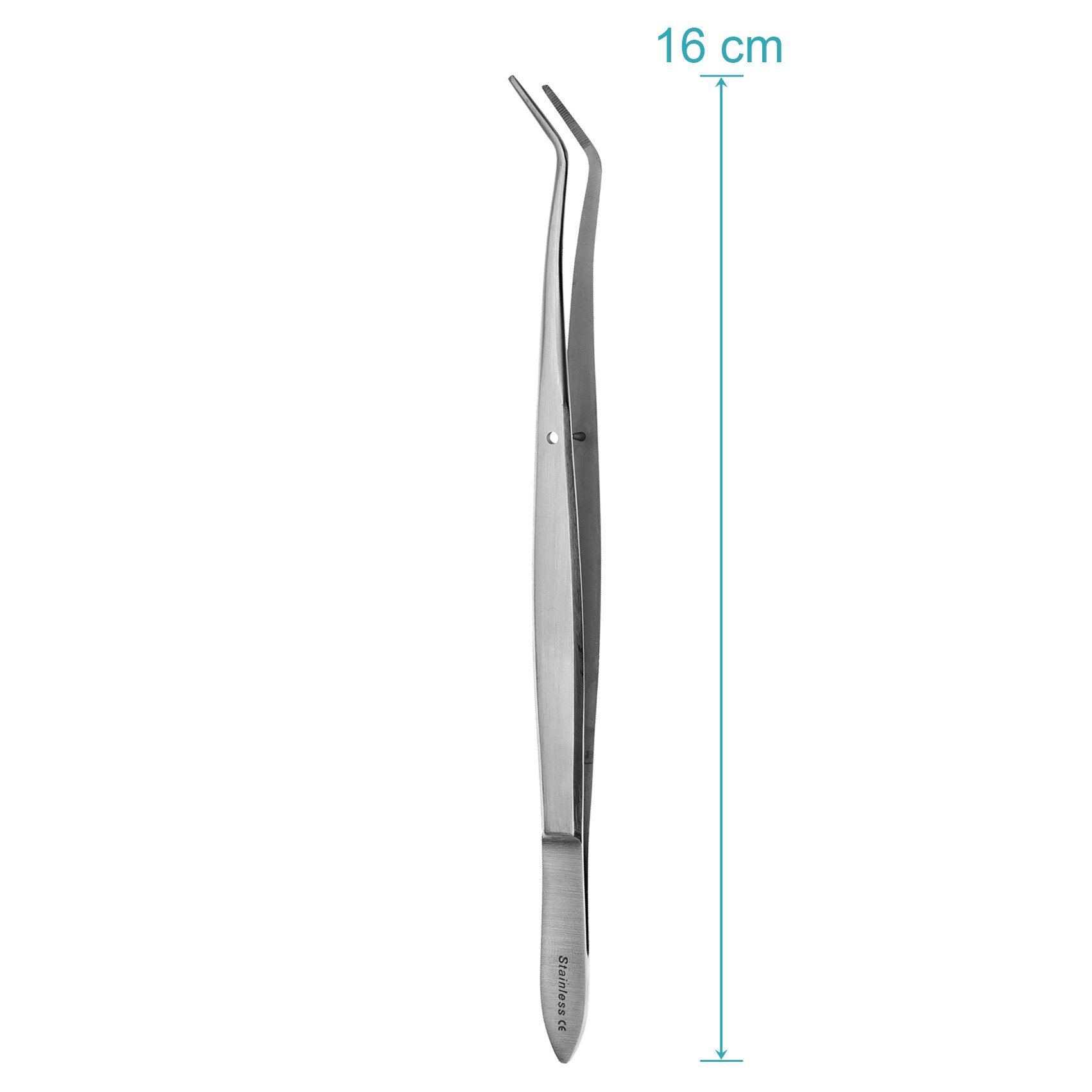 May - Zestaw 10 x pęseta przemysłowa - z ołówkiem - 16 cm - wygięta - stal szlachetna