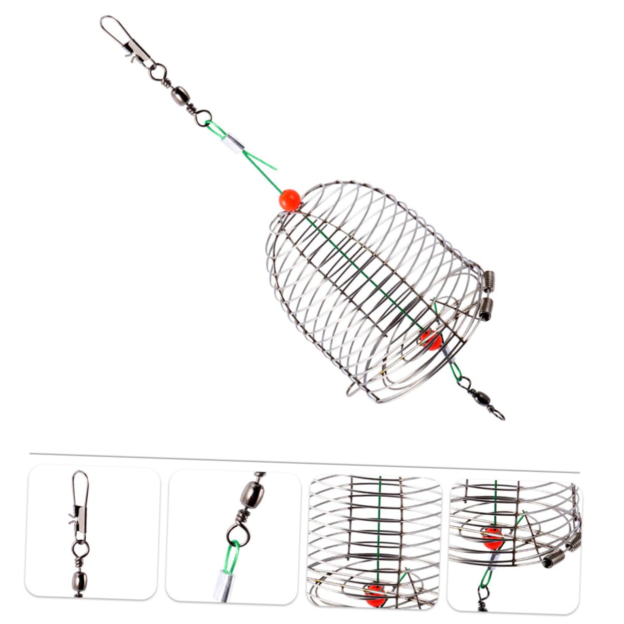 Sosoport Köderkäfig Veranstalter Feeder Zum Angeln Im Frühling Container Karpfenfischerei Tackle Bass Halter Für Fischköder Inhaber Eines Angelgeräte Rostfreier Stahl