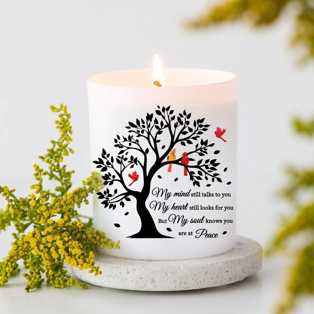 Sympathy Gifts for Loss of Loved One, Bereavement Gift Idea - My Mind Still Talks to You Lavender Scented Soy Wax Candle - Red Cardinal, Memorial, Grief, Think of You, Condolence Candle for Women - Image 8